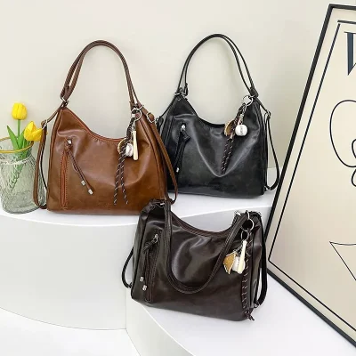 3-in-1 Leather Shoulder Bag