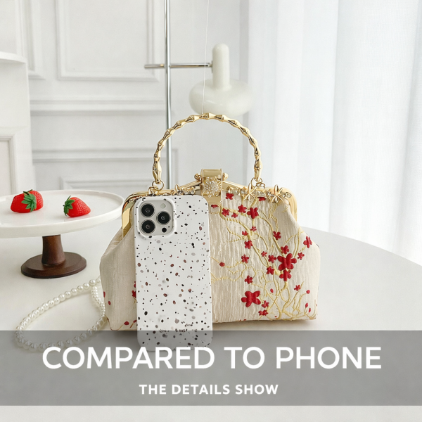 Red Flower Pearl Handbag