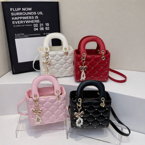 Quilted Pearl Charm Handbag