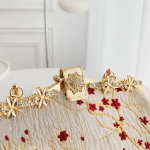 Red Flower Pearl Handbag