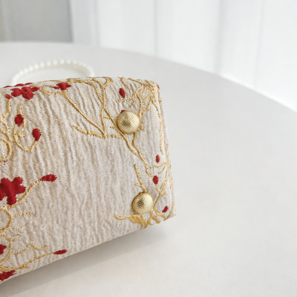 Red Flower Pearl Handbag