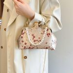 Red Flower Pearl Handbag