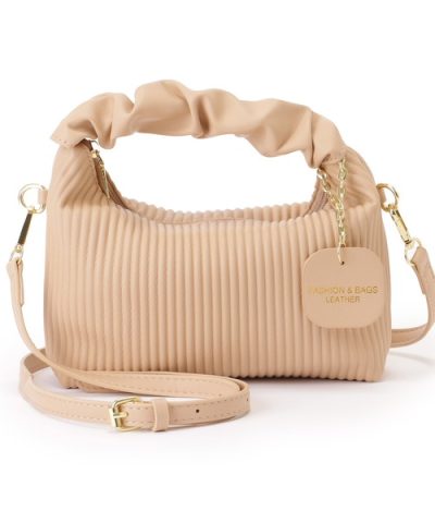 Retro Pleated Stripe Bag - Brown