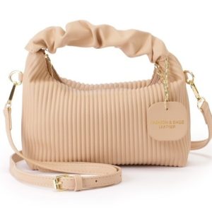 Retro Pleated Stripe Bag - Brown