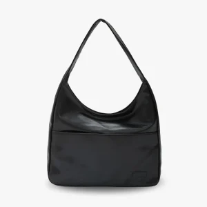 Minimal Soft Hobo Tote Bag - Black