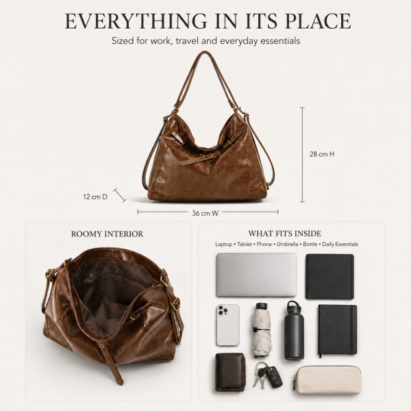 Large Capacity Retro Shoulder Tote