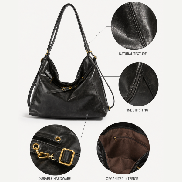Large Capacity Retro Shoulder Tote