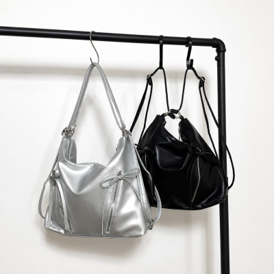 Metallic Bow Shoulder Bag
