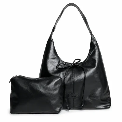 Classic Bow Shoulder Tote - Black