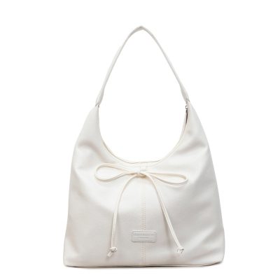 Classic Bow Shoulder Tote - White