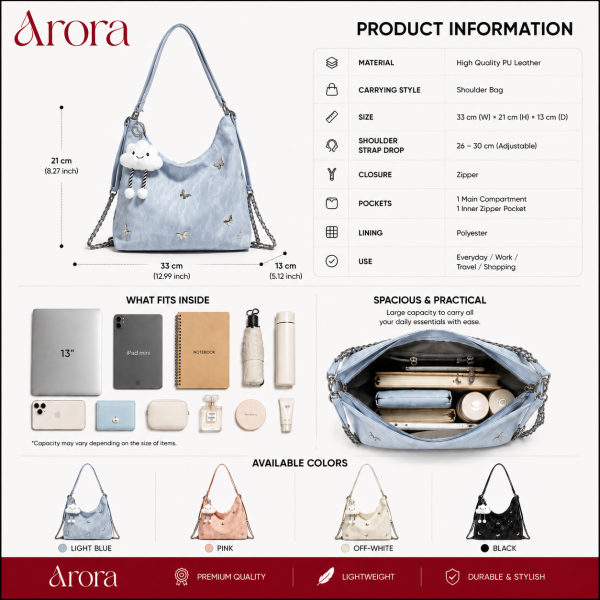 Butterfly Slouch Shoulder Bag