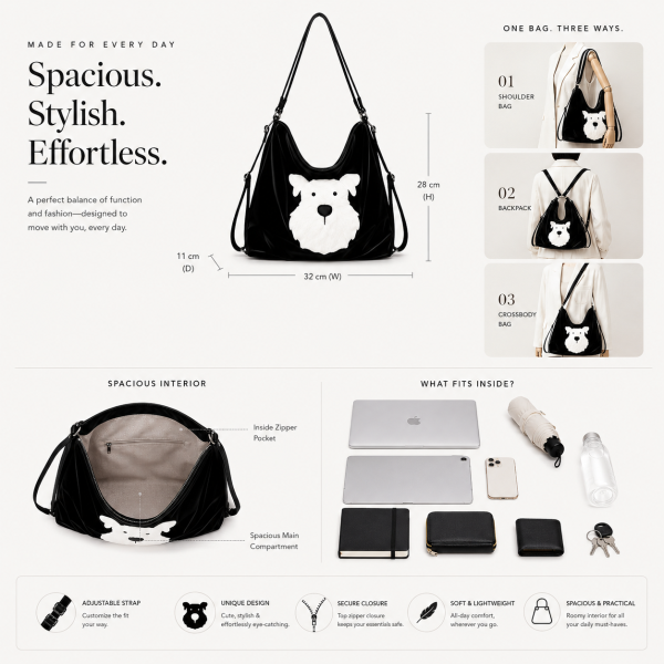 Soft Plush Puppy Shoulder Bag